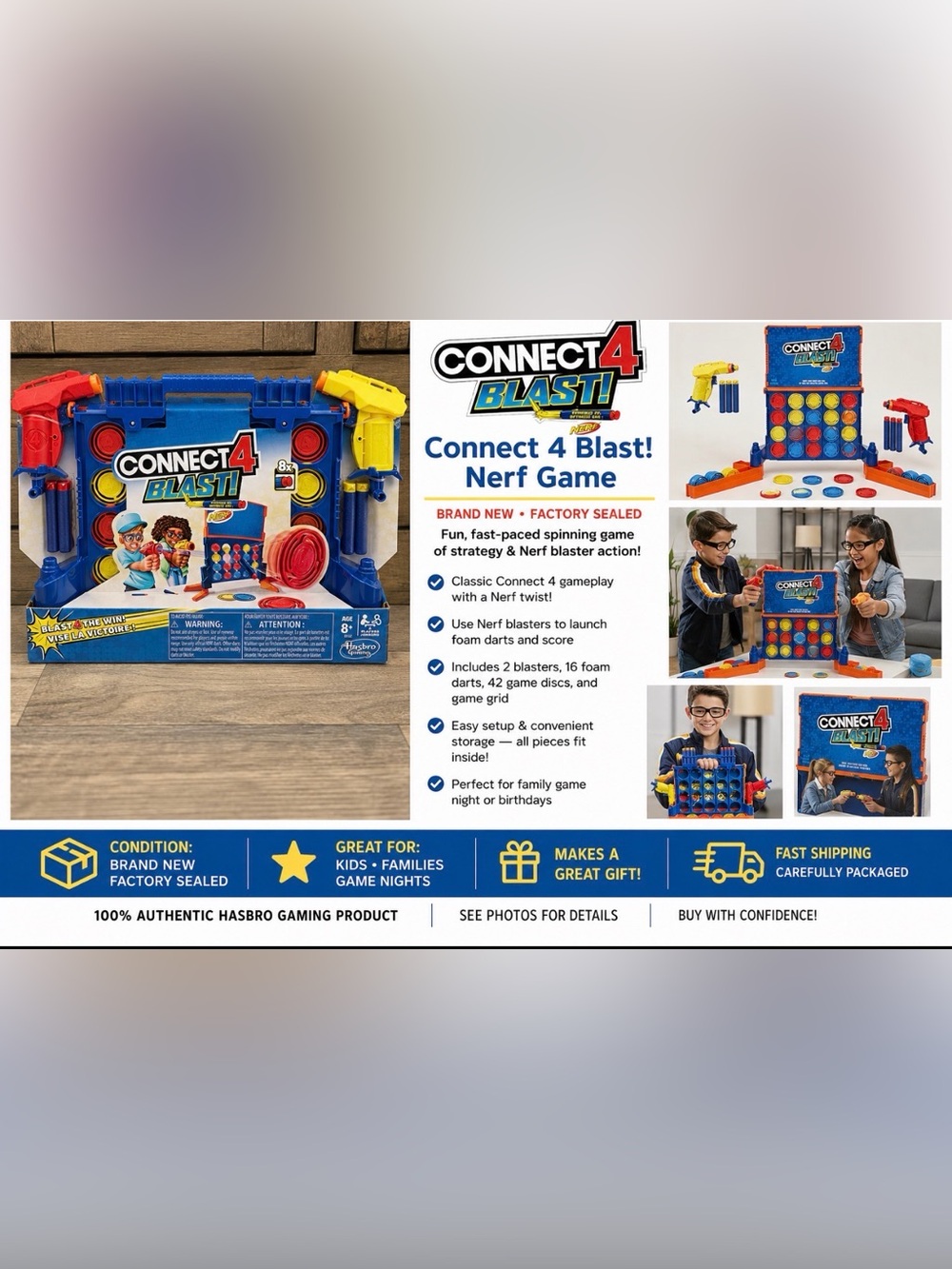 Connect 4 Blast! Nerf Game – NWT / Factory Sealed